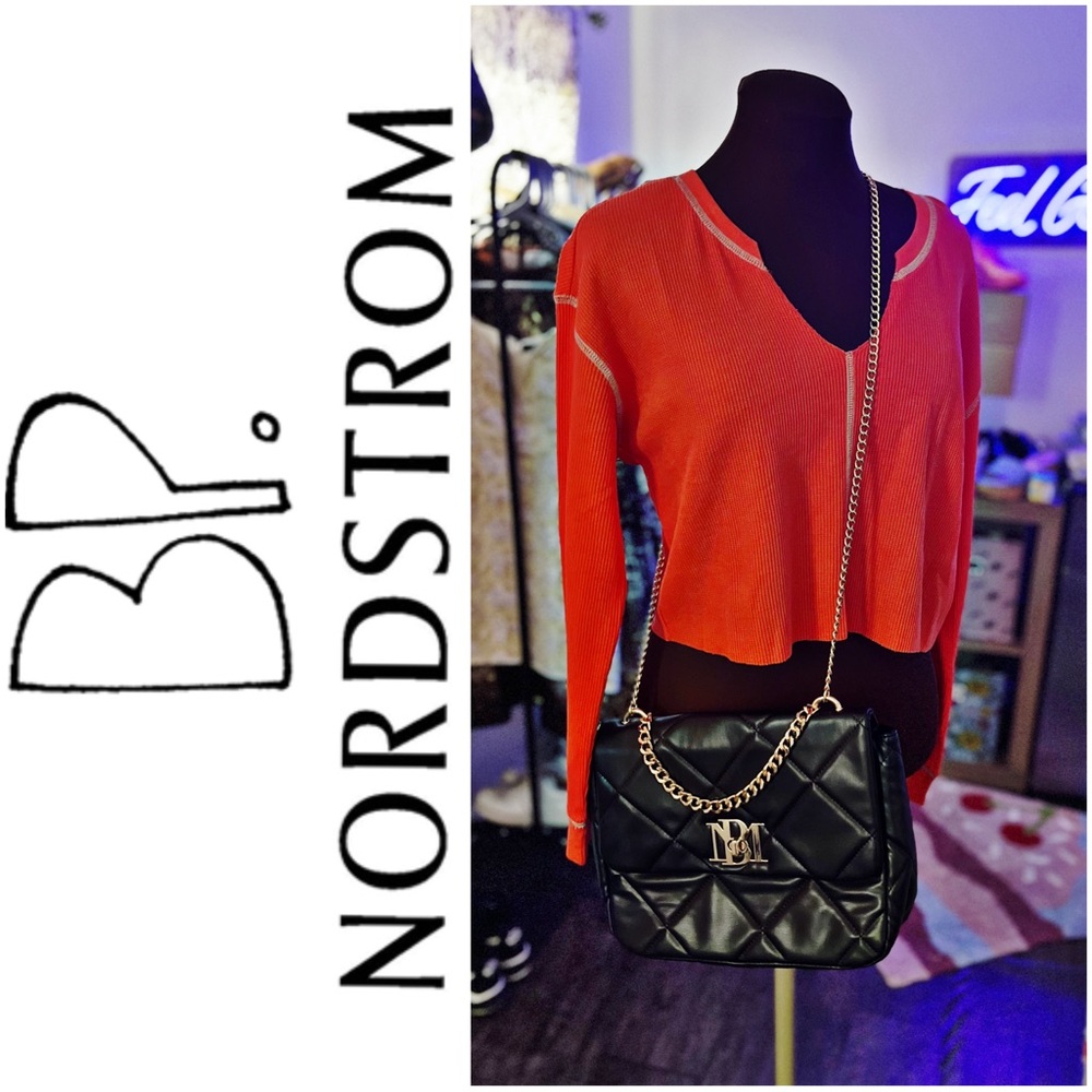 NWT Nordstrom BP Long Sleeved Thermal Crop T-Shirt